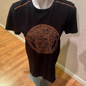 Versace Black and Orange Medusa Shirt